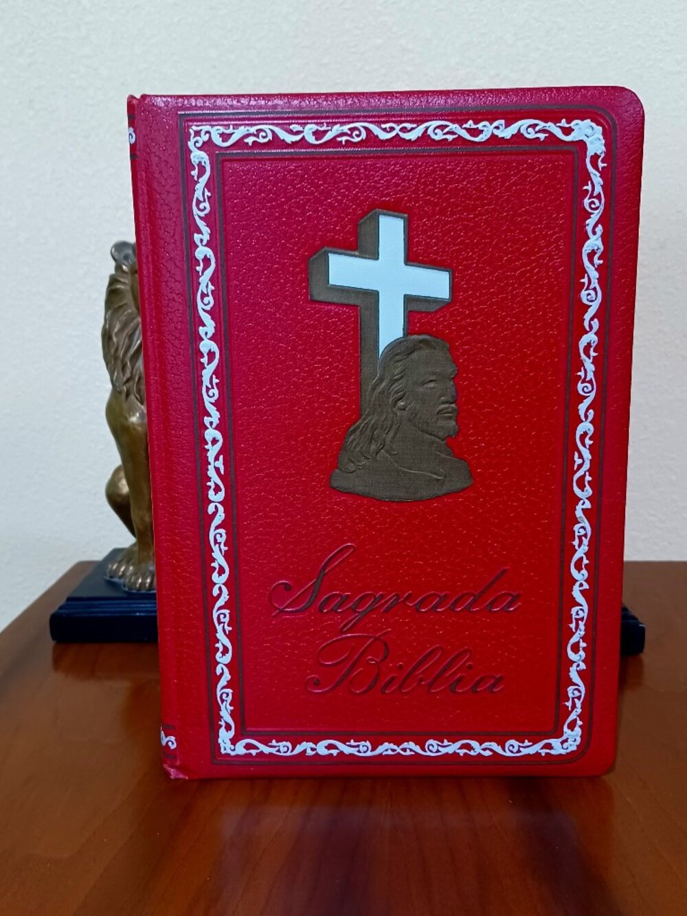 Sagrada Biblia Edicion Familiar Catolica 1958 Vintage Leather Spanish Bible VG+
